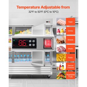 Frigorifero Commerciale in Acciaio Inossidabile 85"W 69 Cu.Ft. Frigorifero Verticale a 3 Porte con Sbrinamento Automatico e 12 Regolazioni - Product Image 3