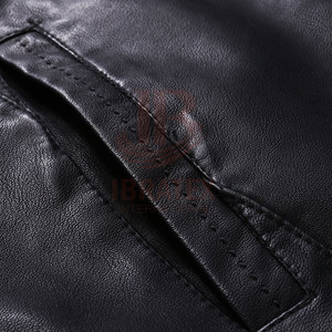 Factory Direct Sale New Arrival Solid Casual <b>Long</b> Sleeves Men <b>Leather</b> Winter <b>Jacket</b> Customized Wholesale - Product Image 5