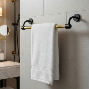ราวแขวนผ้าขนหนูแบบติดผนัง วัสดุทองเหลือง สำหรับห้องน้ำ สไตล์โมเดิร์น - Product Image 1