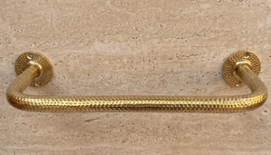 New Design Hammered Pattern Towel Hanger Golden Brass Bathroom Hardware Accessories Golden Towel Rod Wholesale - Product Image 6