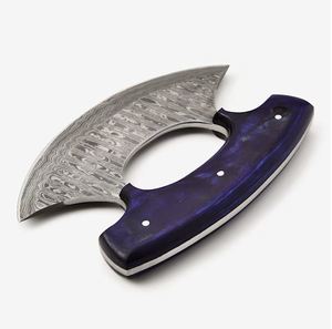 Couteau à pizza artisanal de style Damas, lame courbée avec manche en bois, coupe-pizza personnalisé pour la cuisine, vente en gros aux États-Unis - Product Image 2