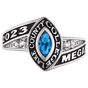 Anillo de Graduación Personalizado para Estudiantes y Mujeres, con Piedra de Nacimiento Marquise CZ, para Ceremonia de Preparatoria o Universidad - Product Image 2