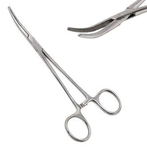 Pinzas Hemostáticas Curvas Microquirúrgicas Premium de 18.0 cm, 1x2 Dientes, Acero Inoxidable, Manuales, Certificadas por CE por Endochoice Medical - Product Image 1