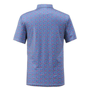 Polo de Golf para Hombre de Manga Corta Antiarrugas con Diseño de Parche de Media Luna y Abertura, Estampado por Sublimación, Ajustado - Product Image 2
