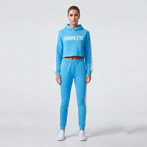 Conjunto Deportivo de 2 Piezas para Mujer, con Capucha, de Forro Polar, 100% Algodón, Manga Corta, Corte Regular, Versátil, para Invierno - Product Image 4