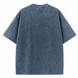 Camiseta de punto para hombre con lavado ácido, estilo hip hop, 100% algodón, oversize, vintage, con logo personalizado, streetwear de alta calidad - Product Image 3
