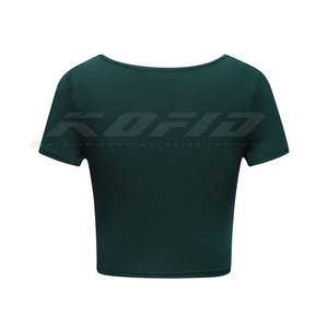 Camisetas Cortas Elegantes para Mujer, de Manga Corta, de Algodón, Ajustadas, Informales, para Verano, Gimnasio, Yoga, Fitness, Transpirables, Suaves y Modernas - Product Image 3