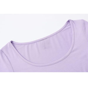 Camiseta de Mujer de Alta Calidad 100% Algodón, Cuello Redondo, Bordado con Logotipo Personalizado, Corte Corto, Ropa de Verano, 100% Algodón Suave - Product Image 5