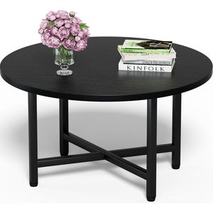 Tavolino da caffè rotondo da 23,6 pollici con struttura in metallo, elegante mobile da soggiorno - Product Image 1