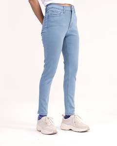 Pantalones Vaqueros Elásticos de Mezclilla para Mujer al por Mayor, Jeans Ajustados de Cintura Alta Azul Claro con Diseño de Bolsillos, Estilo Elegante y Ajuste Delgado - Product Image 4