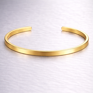 Pulsera de acero inoxidable chapada en oro, moderna, personalizada, para mujer, apta para grabado. - Product Image 6
