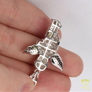 Religious Angel Charm Pendant in 925 Sterling Silver with Brilliant Moissanite Diamond Shine - Product Image 4