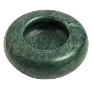 ชามตกแต่งหินอ่อนสีเขียวหยกทำด้วยมือที่เขี่ยบุหรี่หินที่ไม่เหมือนใครสำหรับตกแต่งบ้านสำนักงานของขวัญหินอ่อนที่หรูหรา - Product Image 1