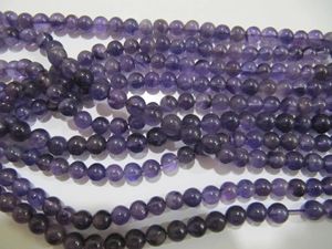 Perles d'améthyste naturelle rondes, lisses, 5-6 mm, brin de 13 pouces de long, prix de gros, fabrication de bijoux, perles de pierres précieuses - Product Image 3