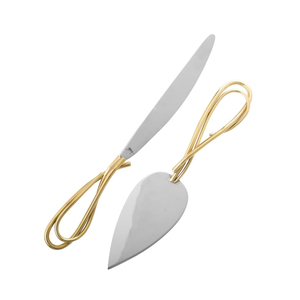 Couteau à gâteau et outils de service en acier inoxydable de qualité supérieure avec manche à motif martelé pour couper et servir les gâteaux lors d'événements spéciaux - Product Image 3