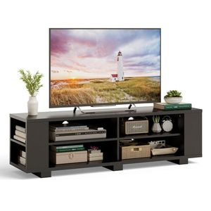 8 supporto TV in legno a scaffale aperto per TV a schermo piatto fino a 65 pollici - Product Image 2