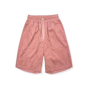Shorts d'entraînement décontractés mi-taille 100 % polyester effet laine pour l'été, boxe, Muay Thai, combat, avec fermeture élastique, motif uni - Product Image 4