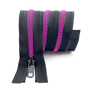 Fermeture éclair en plastique de couleur personnalisée à extrémité ouverte avec verrouillage automatique pour sacs et chaussures de mode - Product Image 1