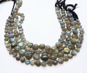 Perles en labradorite naturelle AAA, forme cœur lisse, 8-9 mm, perles de pierre précieuse en labradorite en forme de cœur, 13 pouces, perles de labradorite chatoyantes - Product Image 3