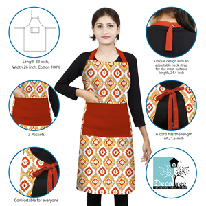 Printed <b>Apron</b> Kit 100% Cotton Soft Eco-Friendly Reusable High Quality Premium Kitchen Chef Cooking Baking BBQ Washable - Product Image 4