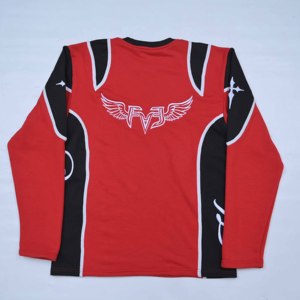 Conjunto Deportivo Premium Rojo para Hombre, Manga Larga, Cuello Redondo, Estampado por Sublimación, Secado Rápido, Poliéster, Pantalones Largos, Ropa de Primavera para Adultos - Product Image 2