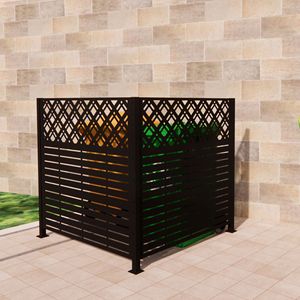 Recinzione Metallica per Esterni con Schermo Privacy W48FT X H47.3FT X 2 Pannelli, Recinto per Bidoni della Spazzatura, Recinzione per Condizionatore d'Aria, Recinzione per Piscina, Contenitore per Privacy - Product Image 1