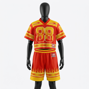 Ensemble de shorts de sport en mesh de haute qualité 150 GSM, noir et rouge avec empiècements contrastés, impression par sublimation, logo personnalisé pour homme. - Product Image 4