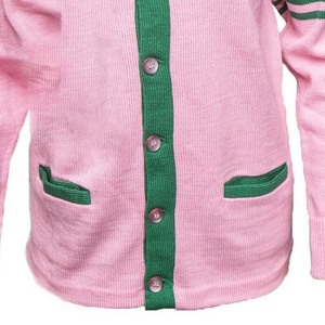 Pink Green Contrast Knitted <b>Cardigan</b> <b>Women</b> V Neck Long Sleeve Casual Solid Color Button Front <b>Sweater</b> Full Sleeve Regular Fit - Product Image 5