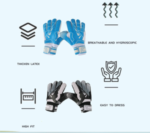 Gants de gardien de but de football professionnels confortables avec protections pour les doigts - Product Image 1