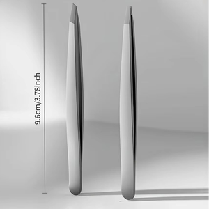 Pince à épiler professionnelle en acier inoxydable pour l'épilation précise des sourcils et des poils du visage, avec poignée antidérapante pour l'implantation de faux cils - Product Image 5