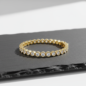 Pulsera de tenis de diamantes con bisel de oro, plata de ley, joyería fina clásica, elegante y de lujo, regalo para mujer, brillo atemporal - Product Image 5