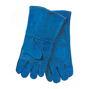 Custom Blue Split Cow Leather Welding <b>Gloves</b> Heat Resistant Safety Work <b>Gloves</b> <b>Long</b> Cuff Industrial Protective <b>Gloves</b> - Product Image 3