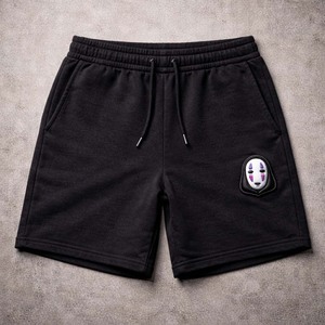 กางเกงขาสั้นผ้าฝ้ายสีดำปักโลโก้แบบกำหนดเองสำหรับผู้ชาย สไตล์ลำลองสตรีทแวร์ มีเชือกผูก เหมาะสำหรับฤดูร้อน - Product Image 1