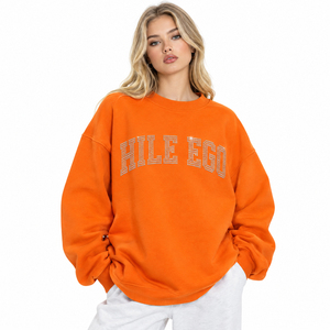 Women's Drop Shoulder Sweatshirt Rhinestone Printed Crew Neck <b>Sweat</b> Tee Long Sleeve Comfort Fit Winter <b>Top</b> Ladies Casual T-Shirt - Product Image 2