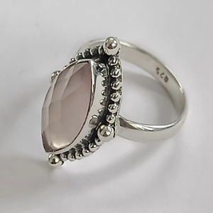 Rose <b>Quartz</b> Marquise 925 Sterling Silver Jewelry gift for her <b>Ring</b> bezel setting Handmade Rose <b>Quartz</b> Jewelry - Product Image 6