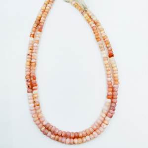 Perles Rondelles Facettées en Opale Rose, Pierre Précieuse Dégradée, Fil de 4 Pouces pour la Fabrication de Bijoux en Gros - Product Image 2