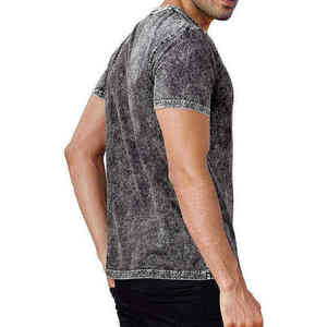 T-shirt vintage délavé à l'acide pour homme, logo personnalisé, coupe oversize, coton, manches courtes, sérigraphie écologique, 200g - Product Image 3