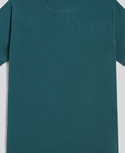 2026 Men's Dark <b>Green</b> Short Sleeve Pique Cotton Polo Shirt Solid Color Breathable Casual Design Regular Fit Logo On Left Sleeve - Product Image 5