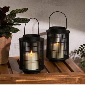 Elegant distressed <b>white</b> vintage metal <b>lantern</b> featuring intricate cutout overlays., available at wholesale prices. - Product Image 3
