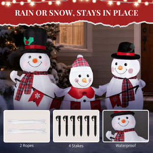 Decorazione Natalizia Gonfiabile Illuminata da 1,9 m, Famiglia di Pupazzi di Neve in PVC, Divertenti Decorazioni da Giardino con Luci Integrate - Product Image 6