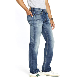 Jeans en denim de qualité supérieure OEM, taille personnalisée, coupe classique, pour hommes, avec couleur et logo personnalisés - Product Image 2