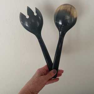 Juego de Cucharas para Servir de Cuerno de Búfalo, Forma Irregular, Imitación Antigua Pulida, Duraderas, Hechas a Mano, Ecológicas, Artesanía Natural Angel - Product Image 1