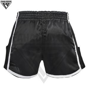 Vêtements de combat noirs personnalisables - Shorts de boxe respirants pour hommes et femmes, service OEM ODM, prix d'usine, shorts de Muay Thai - Product Image 3