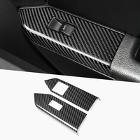 Garniture de panneau de commande de lève-vitre en fibre de carbone tissée brillante pour Mustang 2009-2014, accessoire d'amélioration intérieure sport