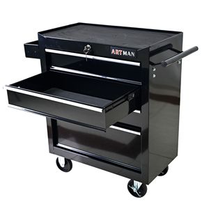 Carrello Portautensili Nero a 4 Cassetti Multifunzionale con Ruote, Soluzione Pratica per lo Stoccaggio - Product Image 2