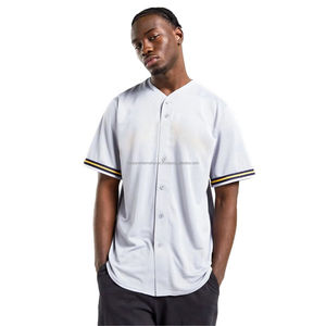 Maillot de baseball personnalisé vierge à transfert thermique, T-shirt respirant en Spandex/Coton/Bambou pour le baseball et le softball - Product Image 1
