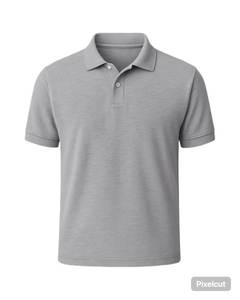 Chemise Homme Bleu Marine à Manches Courtes avec Bordure Orange, Design Uni, Formelle, Infroissable, en Tissu Tricoté Teint en Fil 100% Coton - Product Image 2