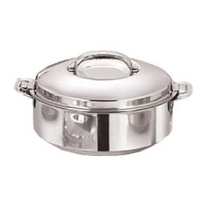 Plat de service en acier inoxydable de qualité supérieure, chauffe-plat en métal martelé avec base en bois et couvercle - Product Image 6