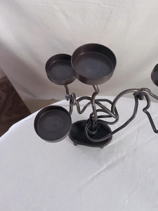 Pilier de bougie en métal décoratif tourbillon en fil de fer 4 bougeoirs pour vaisselle de Noël pour sol salon vacances de Noël - Product Image 3