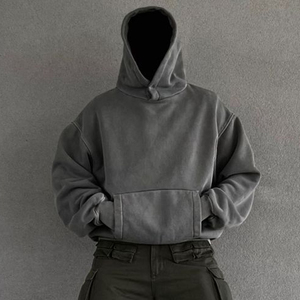 Unisex Oversized Fleece Hooded <b>Sweatshirt</b> Stone Washed Casual Winter Breathable Loose Fit Cotton Woven Vintage 3D <b>Embroidery</b> - Product Image 6